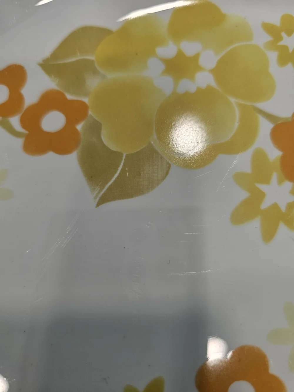 Vintage Centura by Corning Summer Hill Oval Serving Platter, 1970s Yellow Orange
